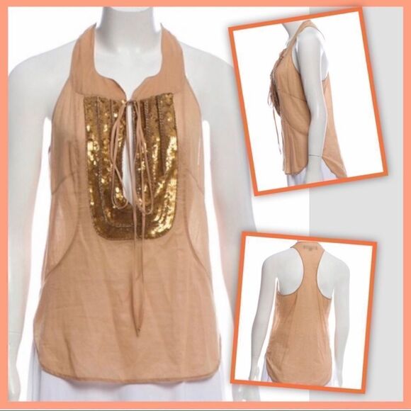 ROBERT RODRIGUEZ SEQUIN EMBELLISHED BLOUSE 2 - Picture 1 of 8
